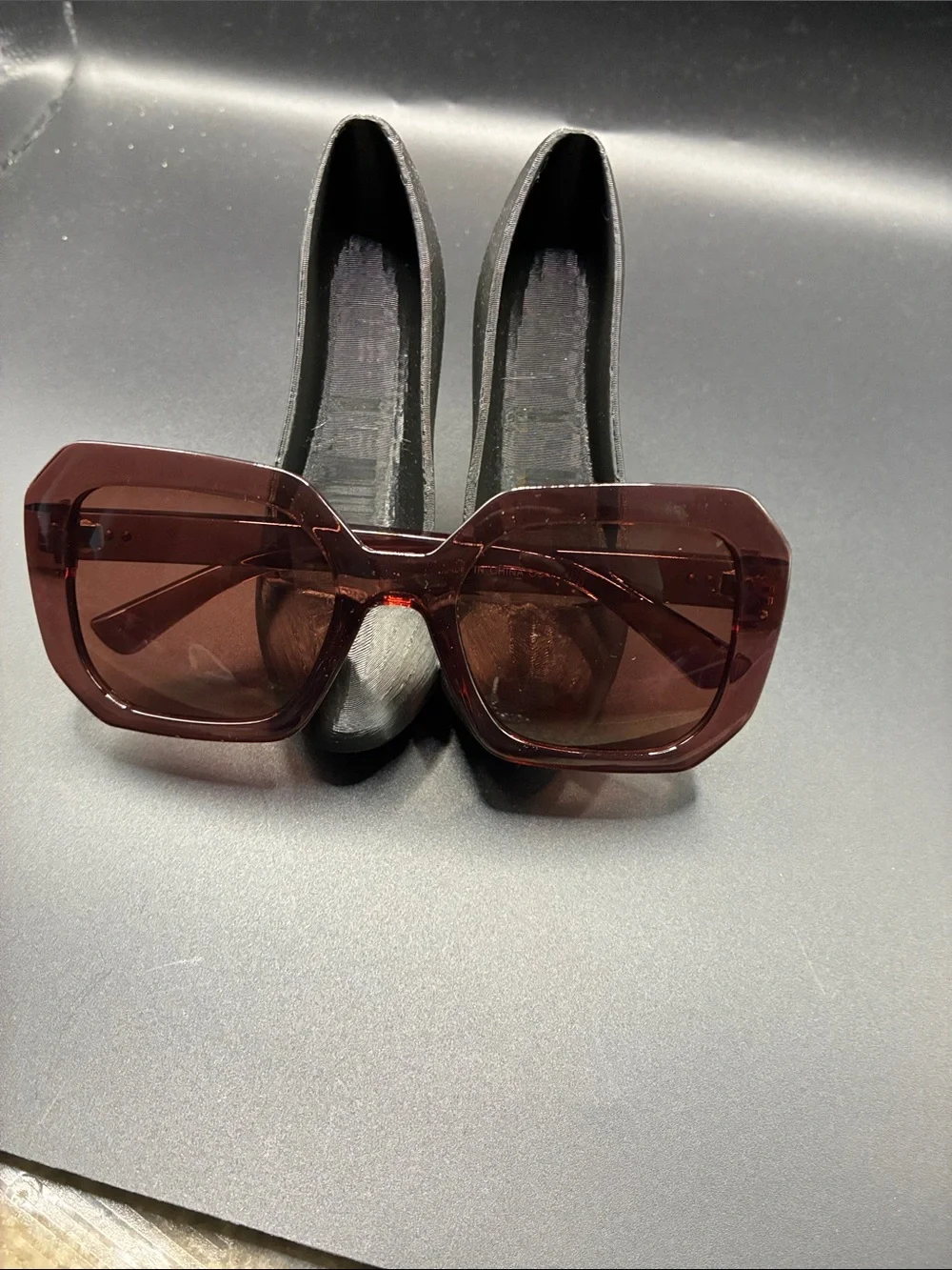 Fashion Nova Oversized Square Sunglasses - Translucent Brown
